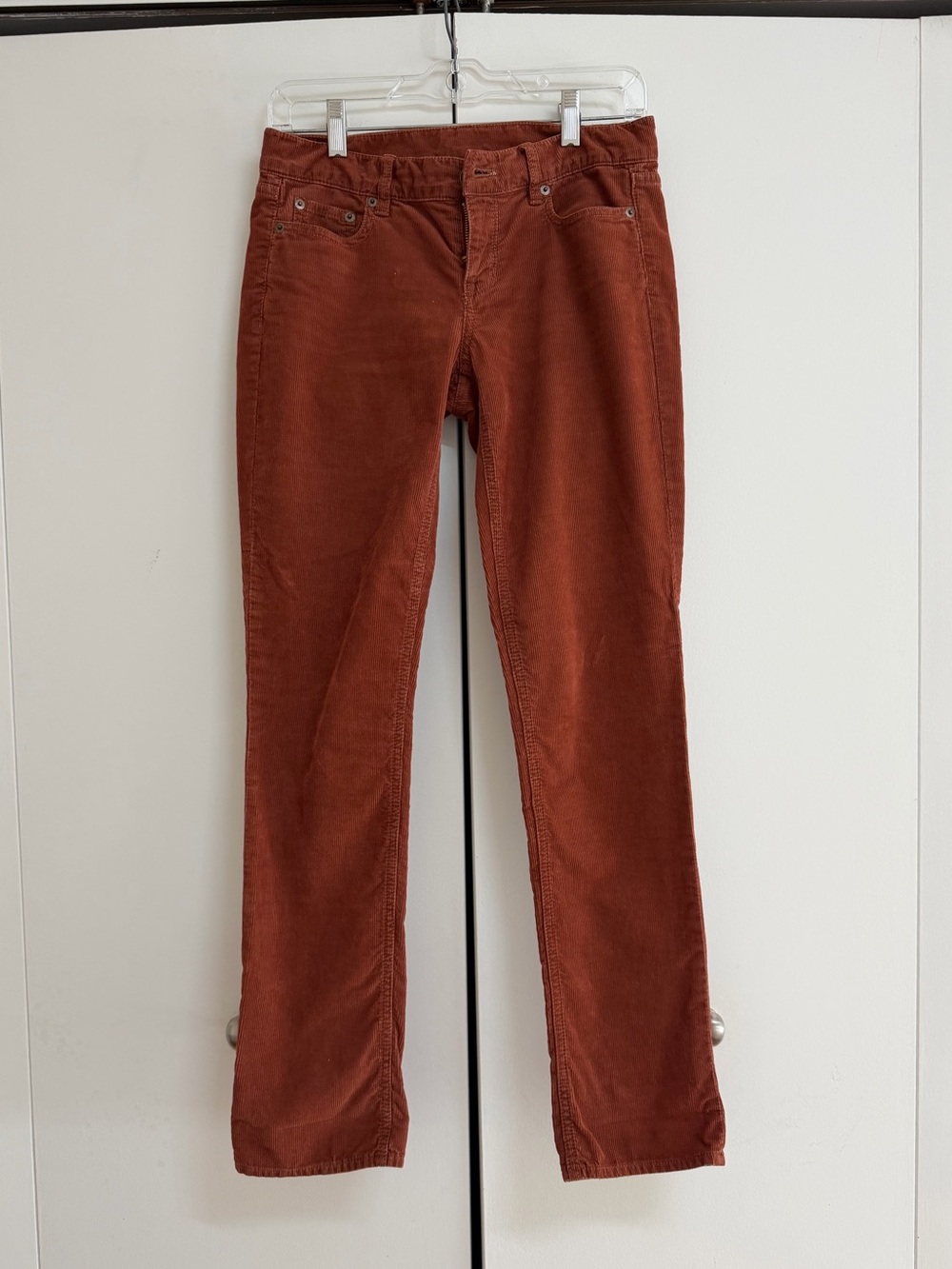 JCrew City Fit 25S Velvet Pants in a Rust / Camel Color